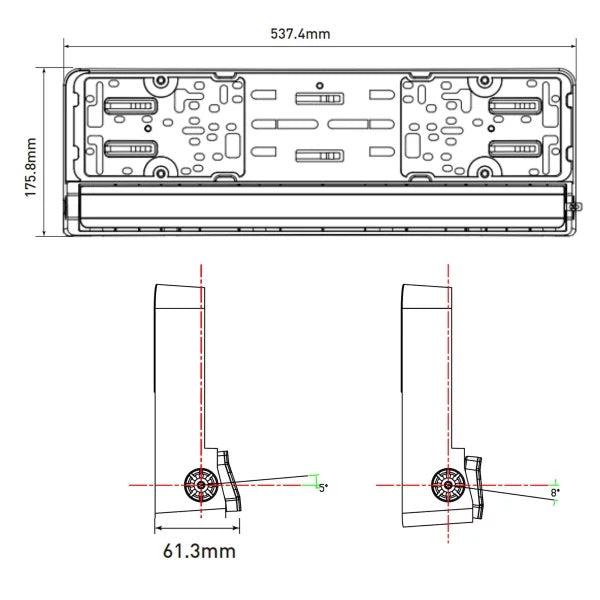 Kennzeichenhalter mit Lightbar Plug n Play Fernscheinwerfer 2x Ref 25